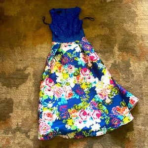 Blue dress w/ flowers